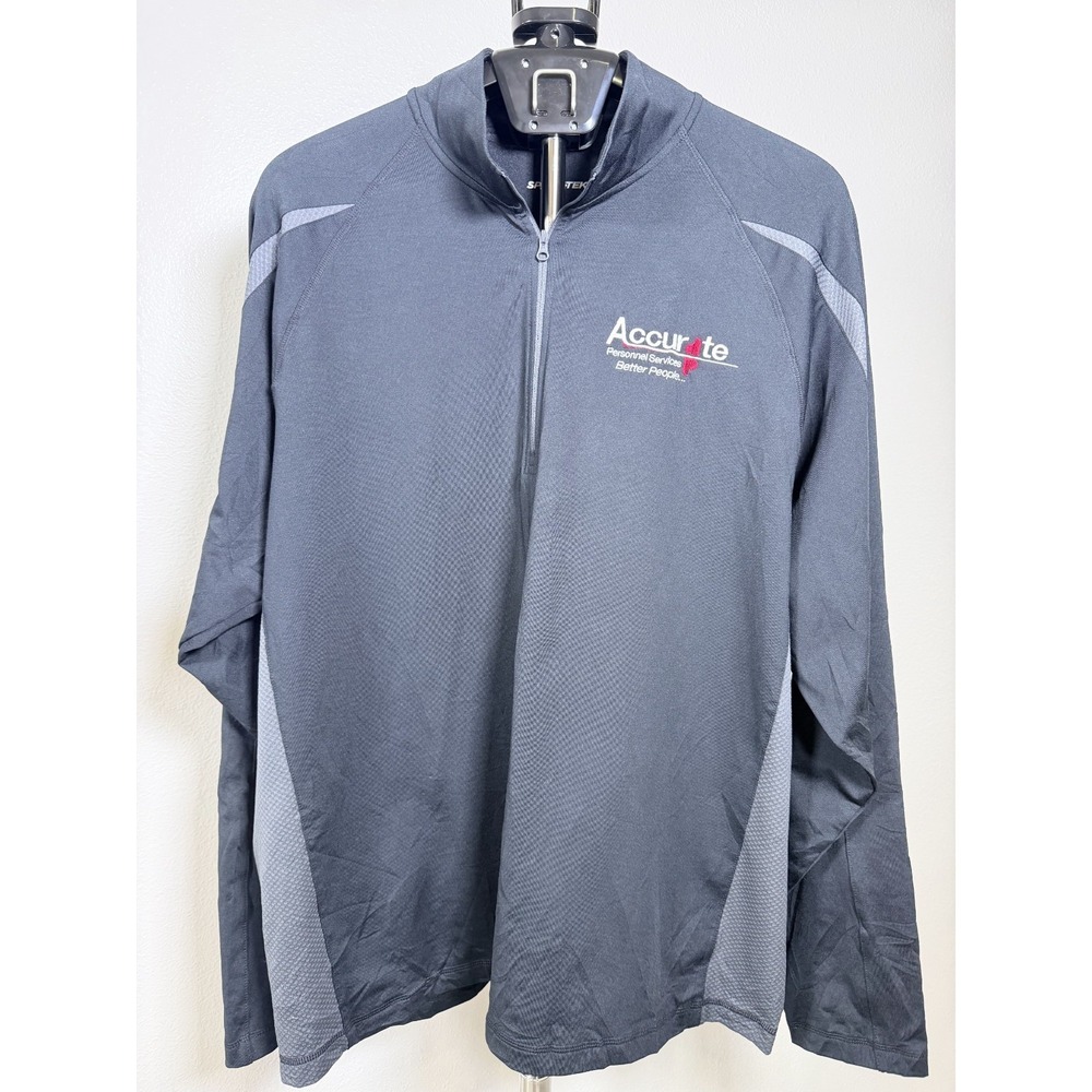 Sport-Tek‎ Sport Wick Shirt Mens 2XL Charcoal 1/4 Zip Colorblock Raglan Sleeve